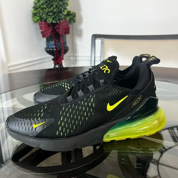 Nike Air Men's Max 270 Black Volt Oil Grey Size 10 - Picture 4 of 7